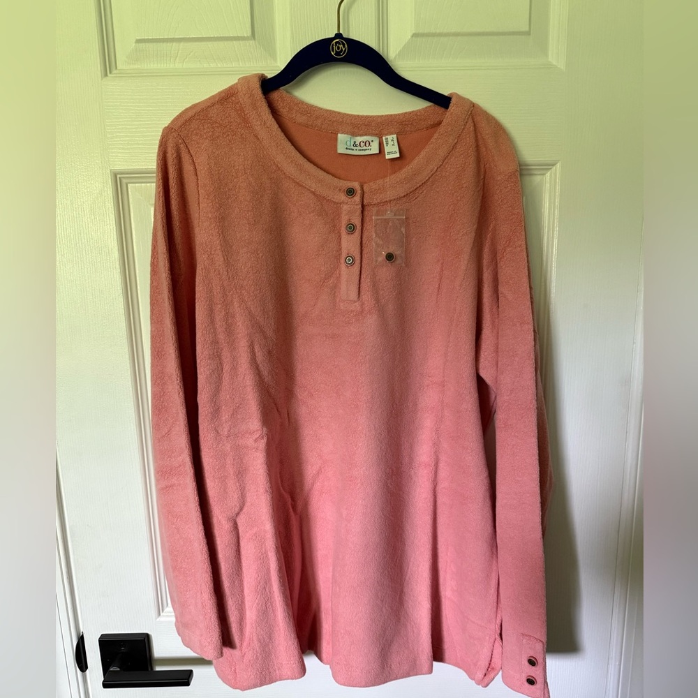 🆕Denim and Co Terry Cloth Long Sleeve